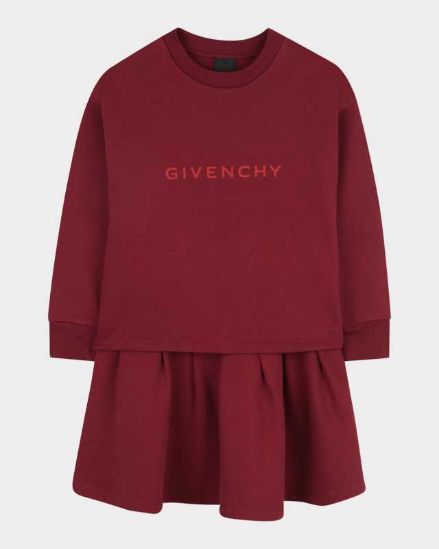 Girl's Fleece Dress with Signature Logo Print, Size 4-